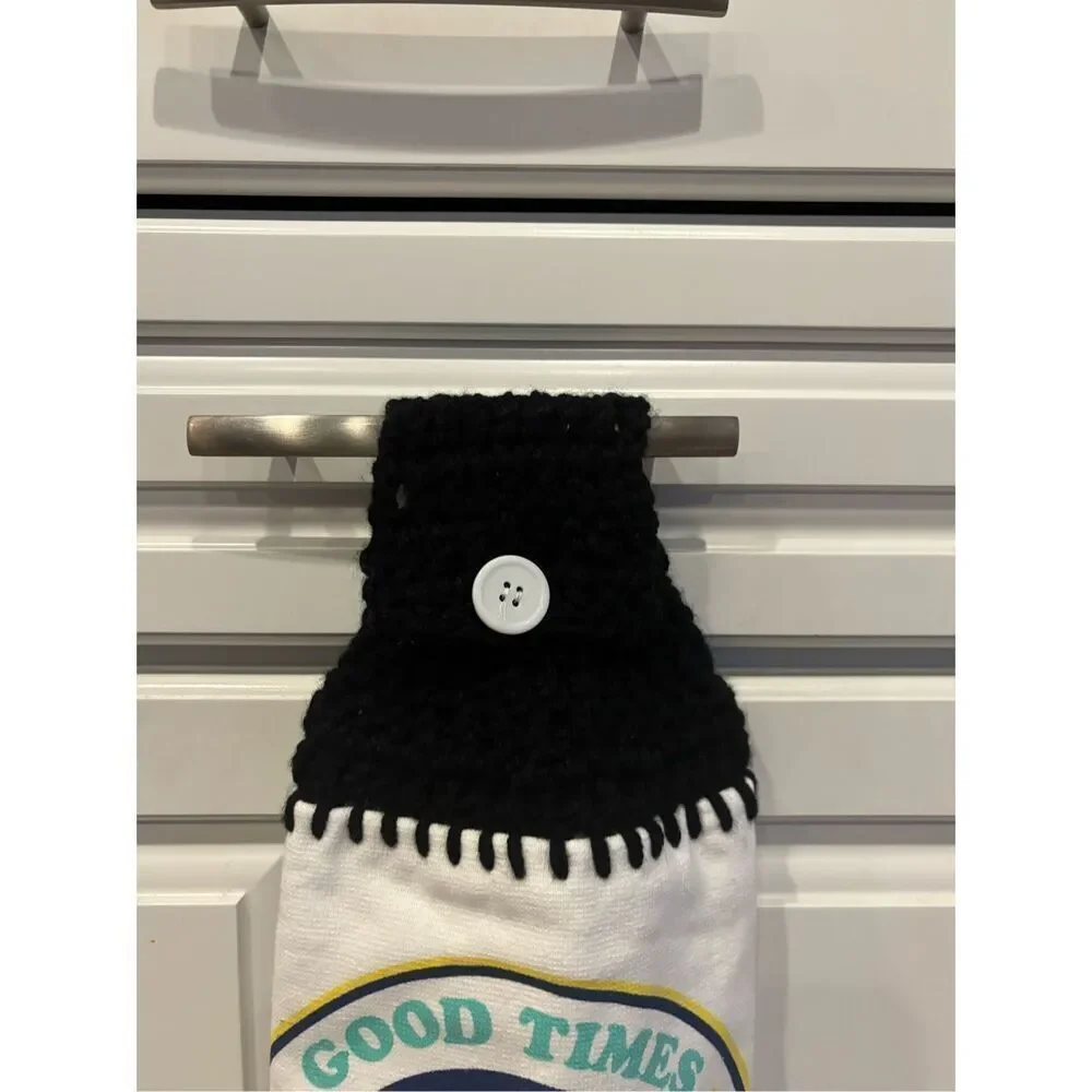 Crochet Top Kitchen Towel-Good times and tan lines